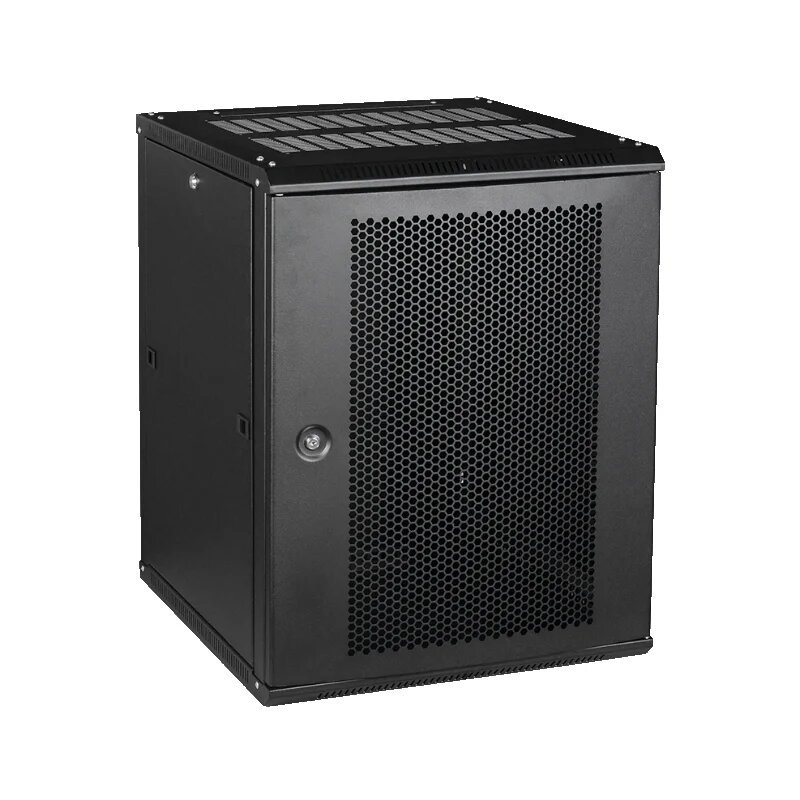 Шкаф телекоммуникационный Ripo 126060PM/B 19" настенный 12U 600х600 черный дверь перфорированный металл