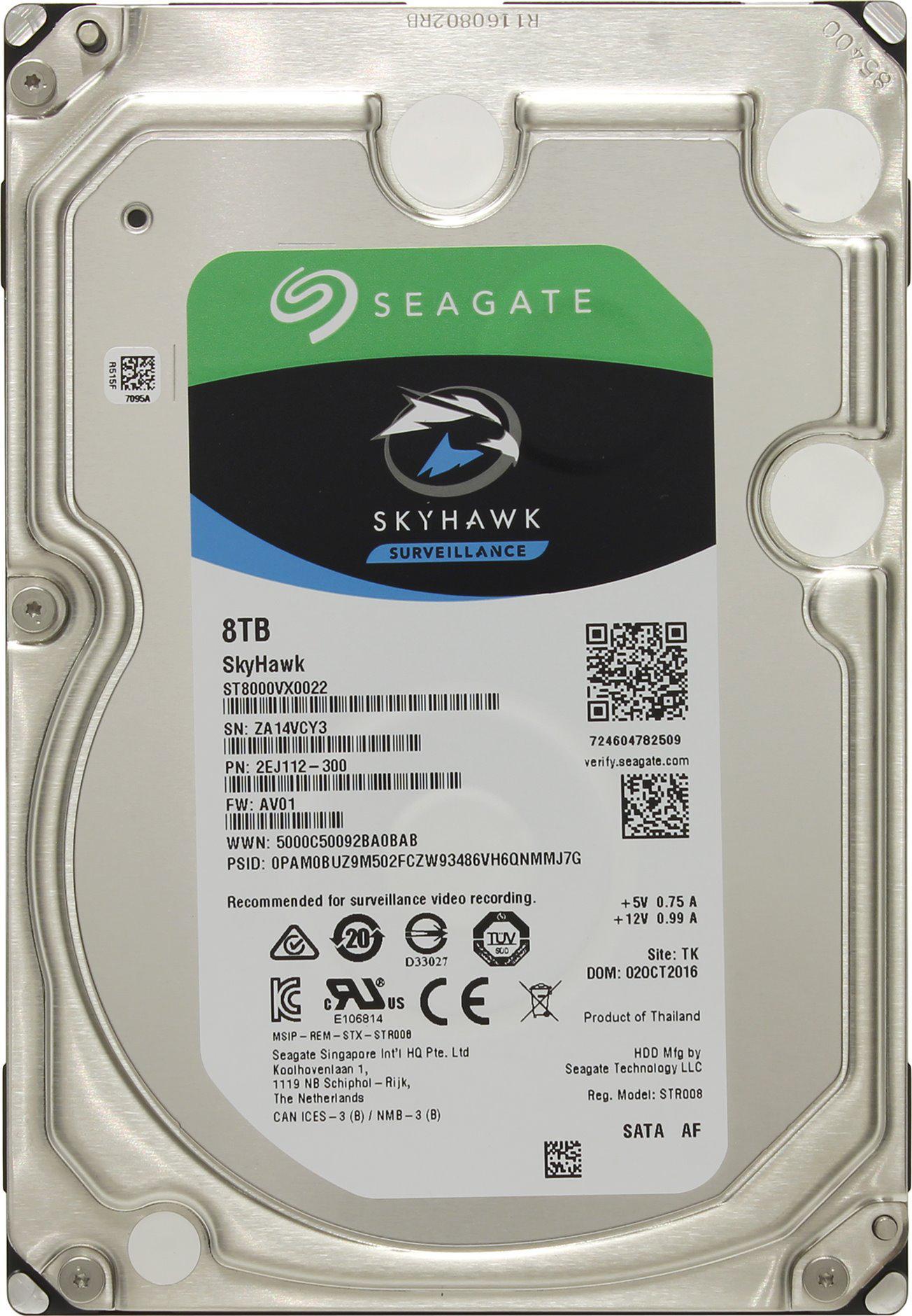 HDD 8000 GB (8 TB) SATA-III SkyHawk (ST8000VX0022)