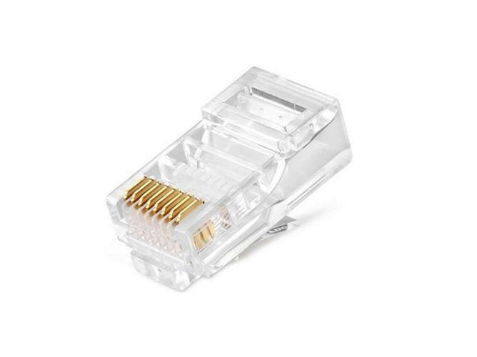 Коннектор RJ-45 (8P8C) Cat.5e, RIPO,  универсальные ножи ( в упак. 10 шт.)