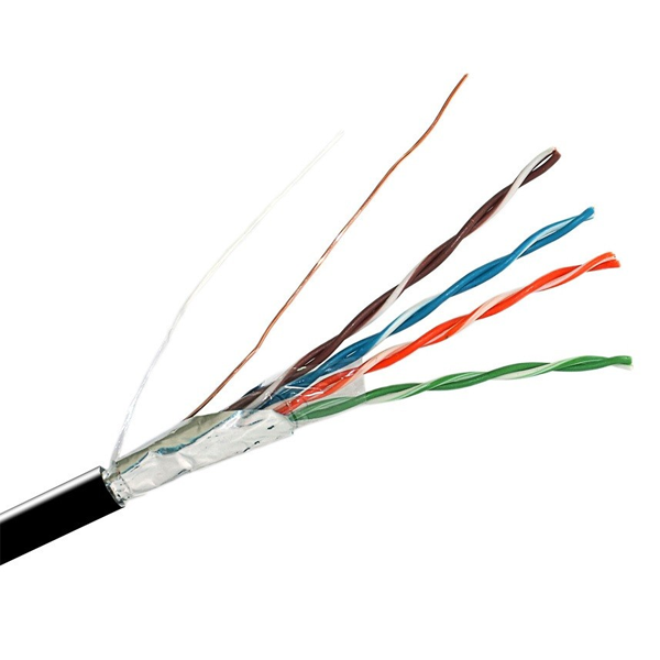 Hyperline FUTP4-C5E-S24-OUT-PE-BK-500 (500м) Кабель витая пара, экранир. F/UTP, кат. 5e, 4 пары (24AWG), одножильный (solid), экран - фольга, внешний, PE, -40°C–+60°C, черный-гарантия: 15 лет компонентная