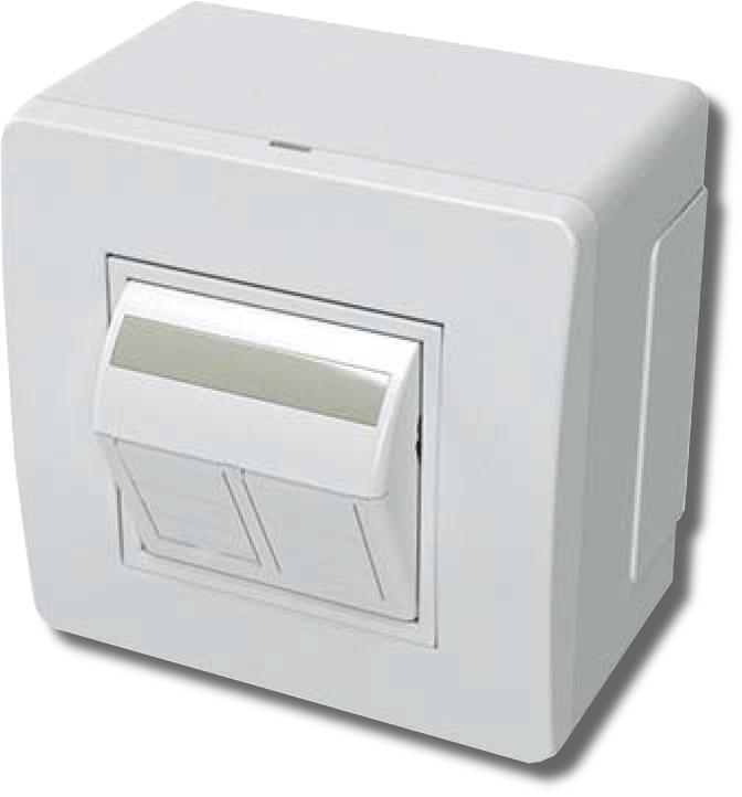 Коробка монтажная в сборе с 2 розетками RJ45, белая (10656)