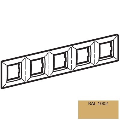 DKC / ДКС 75015V Рамка пятиместная, песочный RAL 1002, 2М+2М+2М+2М+2М, "BRAVA"
