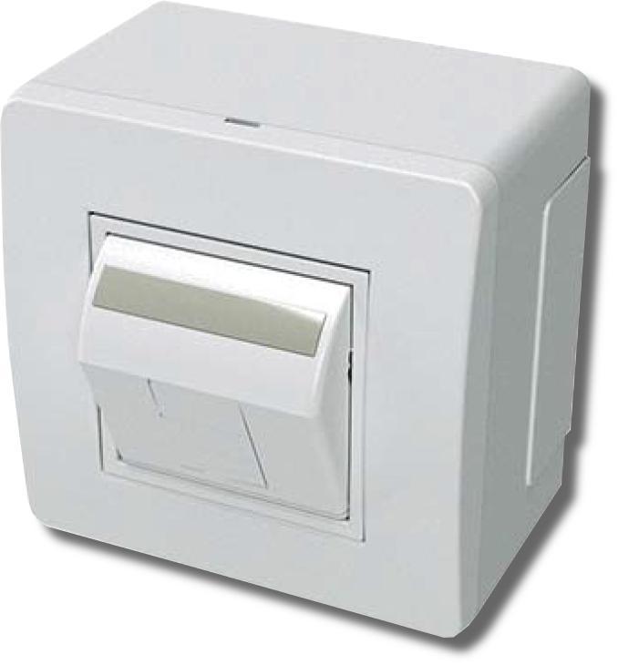 Коробка монтажная в сборе с 1 розеткой RJ45, белая (10665)