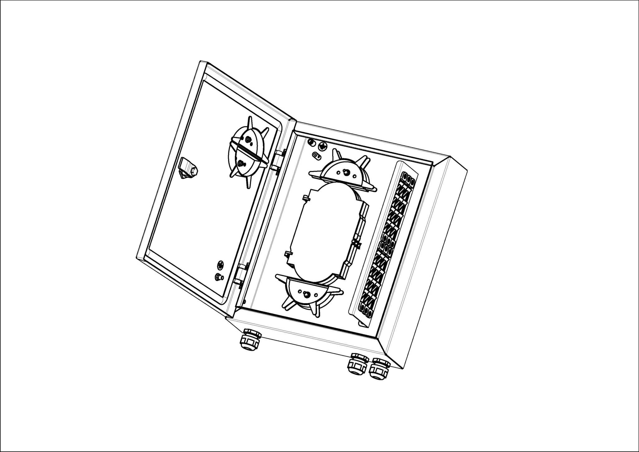 Оптический бокс (кросс) IP 55 настенный, одна дверь, замок, до 24 портов (ЦМО)