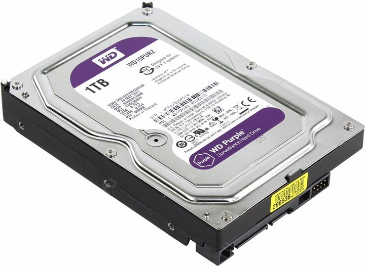 Жесткий диск WD Purple WD10PURZ, 1Тб, HDD, SATA III, 3.5