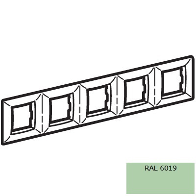 DKC / ДКС 75015P Рамка пятиместная, светло-зеленый RAL 6019, 2М+2М+2М+2М+2М, "BRAVA"