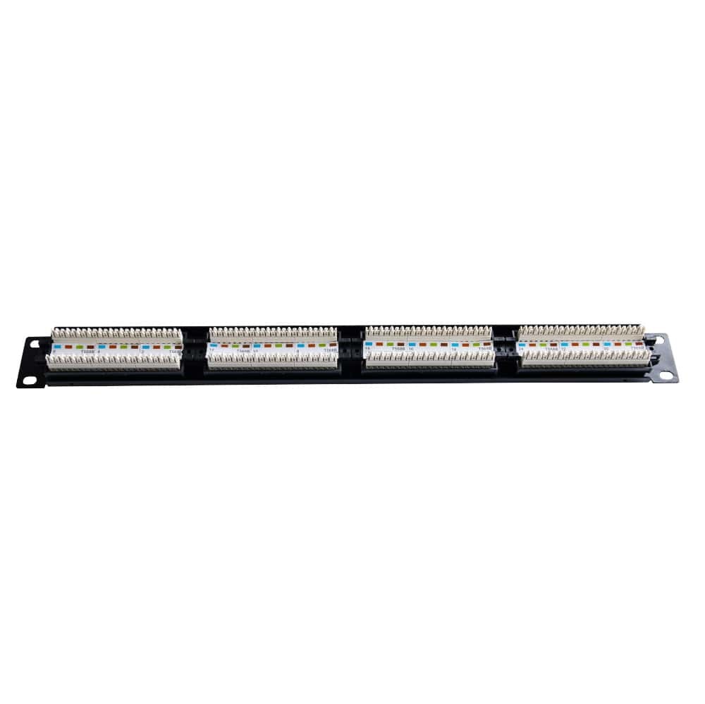 Патч-панель  Ripo 19", 1U, 24 порта, Cat.5e (Класс D), 100МГц, RJ45/8P8C, 110, T568A/