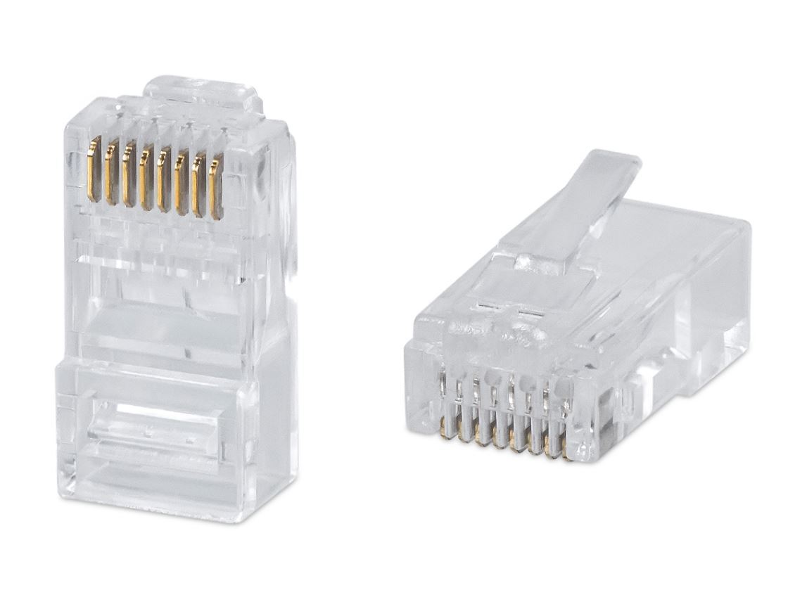 Коннектор RJ-45 (8P8C) cat.6 RIPO покрытие 3мкд, универсальные ножи ( в упк по 10 шт.)