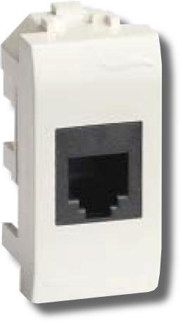 Розетка RJ-45 (белая), 1 модуль &amp;quot;BRAVA&amp;quot; (76457B)