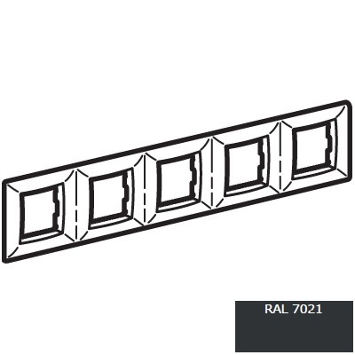 DKC / ДКС 75015B Рамка пятиместная, черный RAL 7021, 2М+2М+2М+2М+2М, "BRAVA"