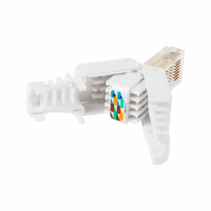Коннектор RJ45 (8p8c) cat.5e RIPO, быстрозажимной для одножильной и многожильной витой пары (1шт)