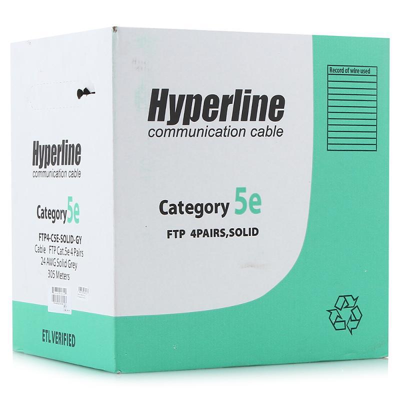 Витая пара Hyperline FUTP4-C5E-S24-IN-PVC-GY-305 метров