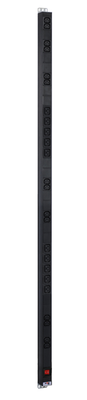Вертикальный блок розеток Rem-16 с выкл., 14 IEC 60320 C13, 10 C19, вход C20 16A, алюм., 33-48U (ЦМО)