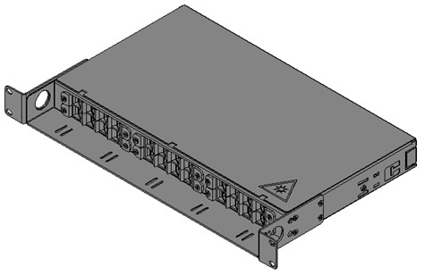 Оптический бокс (кросс) 19&amp;quot; с полкой (площадкой), 1U, до 24 портов (ЦМО)