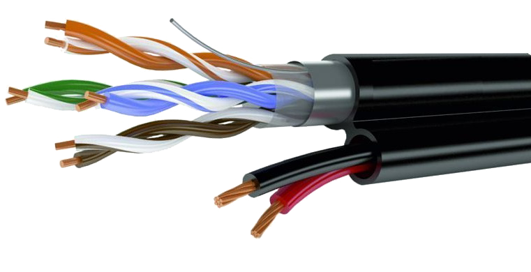 UTP4 Cat5e 24AWG Cu+2x0,75 CCA PE Outdoor Ripo, 200m