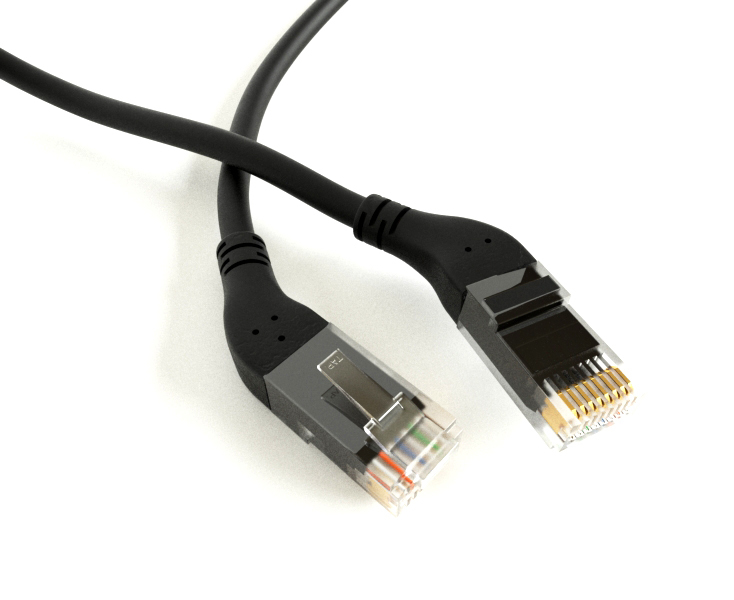 Hyperline PC-APM-UTP-RJ45/L45-RJ45/L45-C6a-5M-LSZH-BK Патч-корд U/UTP угловой, левый 45°-левый 45°, Cat.6a, LSZH, 5 м, черный