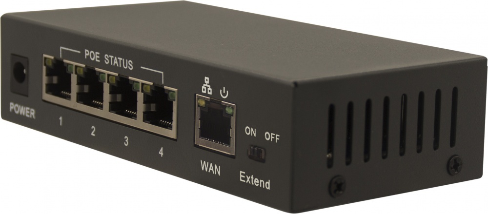 POE-412m  POE коммутатор 4+2 порта