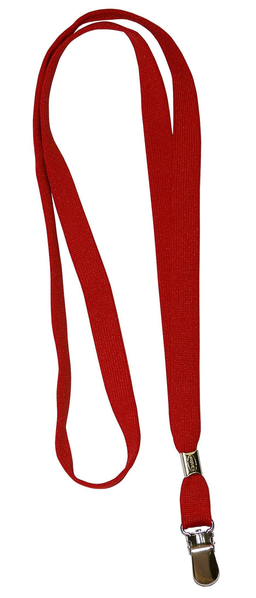 Ленты для ношения беджей I-030010, с клипсой, красные (50 шт.)