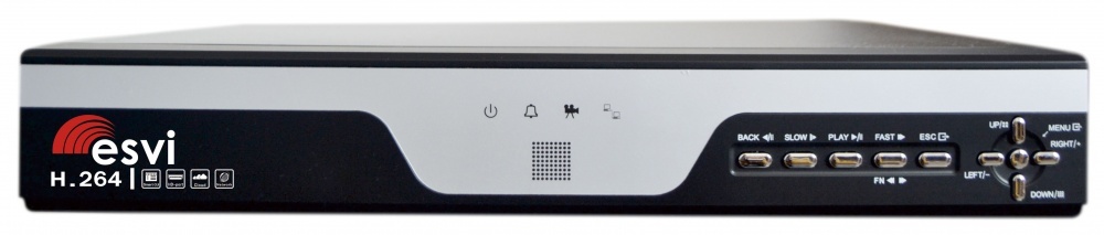 EVD-6216GLRS-1  гибридный 5 в 1 видеорегистратор, 16 каналов 4.0Мп*8к/с, 2HDD ESVI