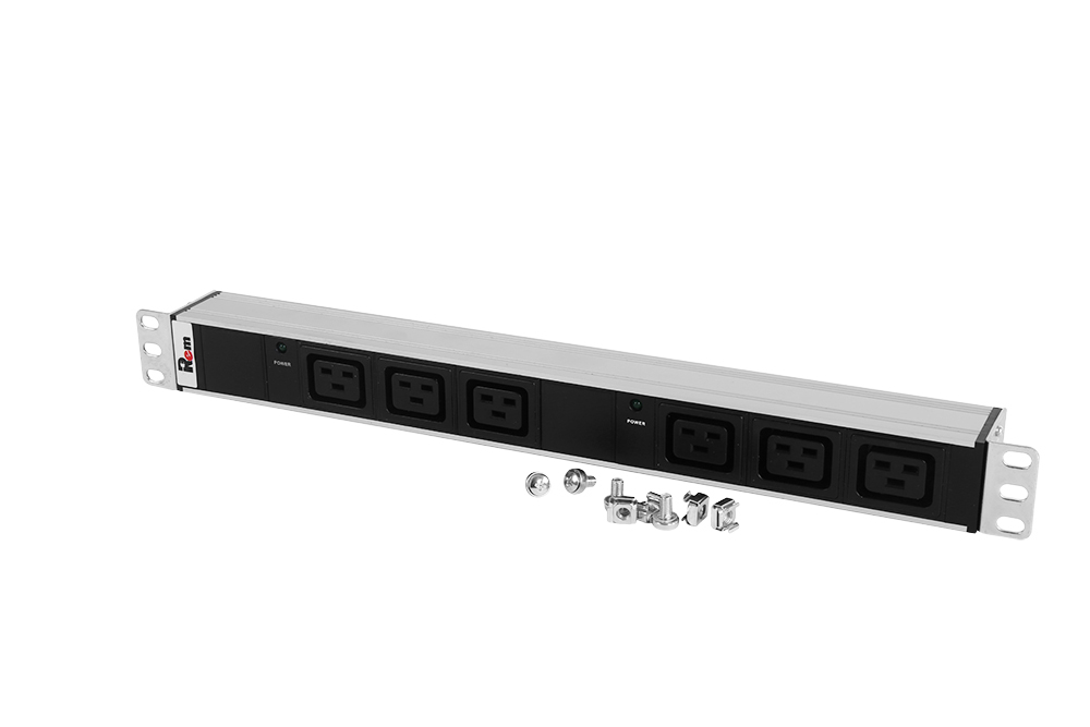 Блок розеток Rem-32 с инд., 6 IEC 60320 C19, 32А, алюм., 19&amp;quot;, колодка (ЦМО)