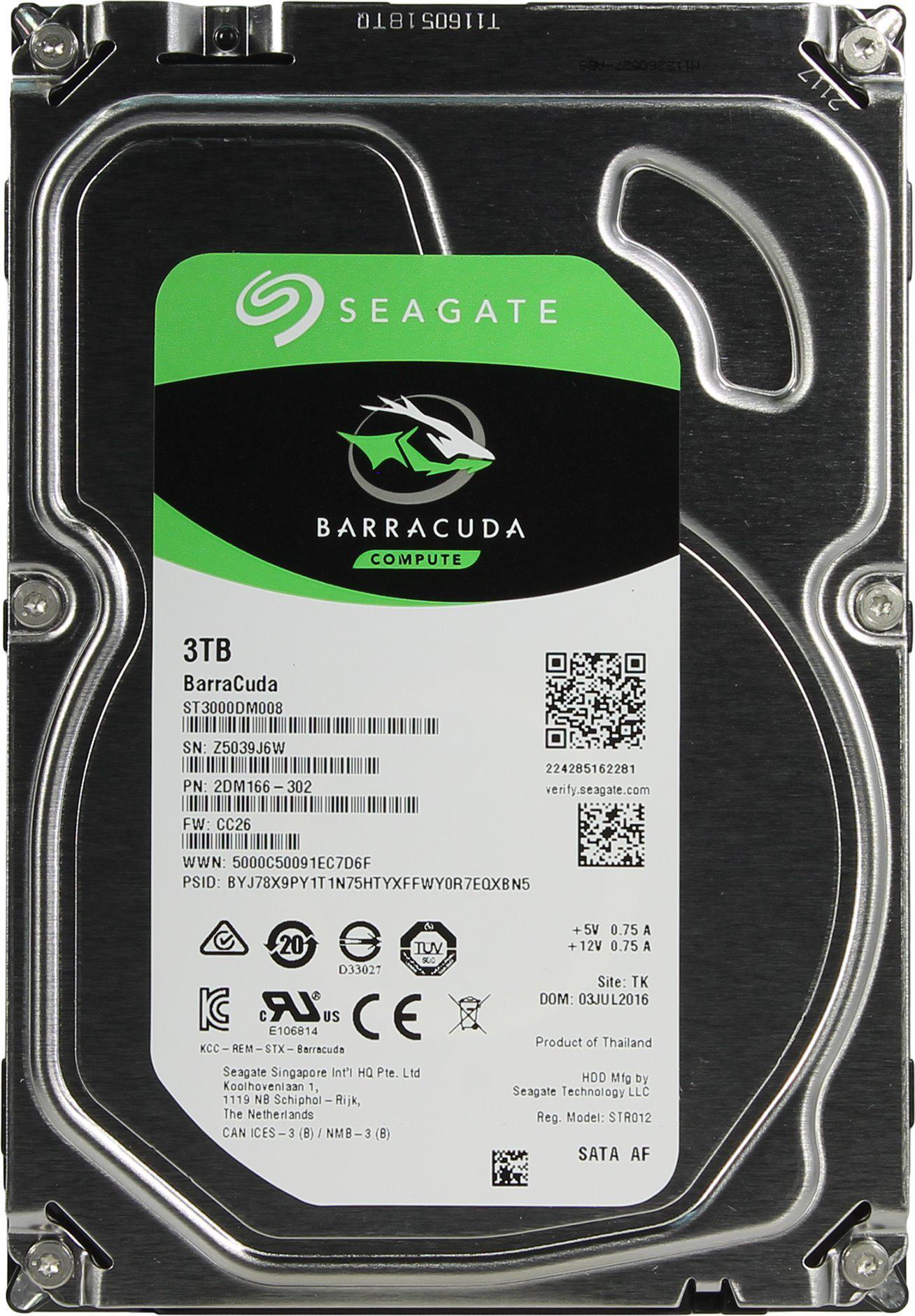 HDD 3000 GB (3 TB) SATA-III Barracuda (ST3000DM008)