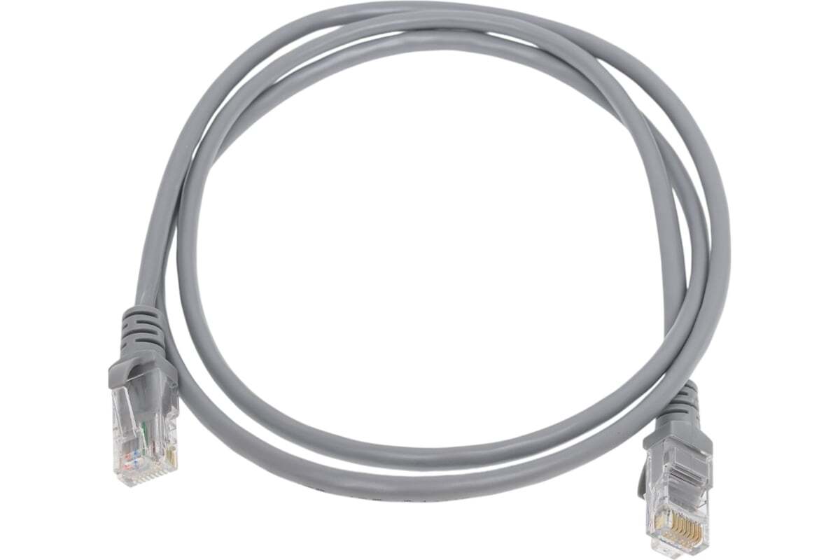 Патч-корд Ripo Standart UTP4 Cat 6, Cu, RJ45-RJ45, 1 м, PVC (серый)