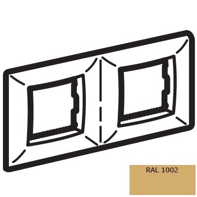 DKC / ДКС 75012V Рамка двухместная, песочный RAL 1002, 2М+2М, "BRAVA"