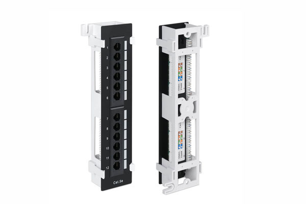 Патч-панель  Ripo (Рипо) настенная, 12 портов, Cat.5e (Класс D), 100МГц, RJ45/8P8C, 110, T568A/B,