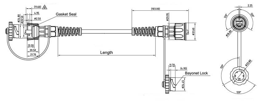 Hyperline PC-IE-LPM-STP-RJ45-RJ45-C6-10M-BK Промышленный патч-корд F/UTP, экранированный, IP67, Cat.6, с защитными крышками, 10 м, черный