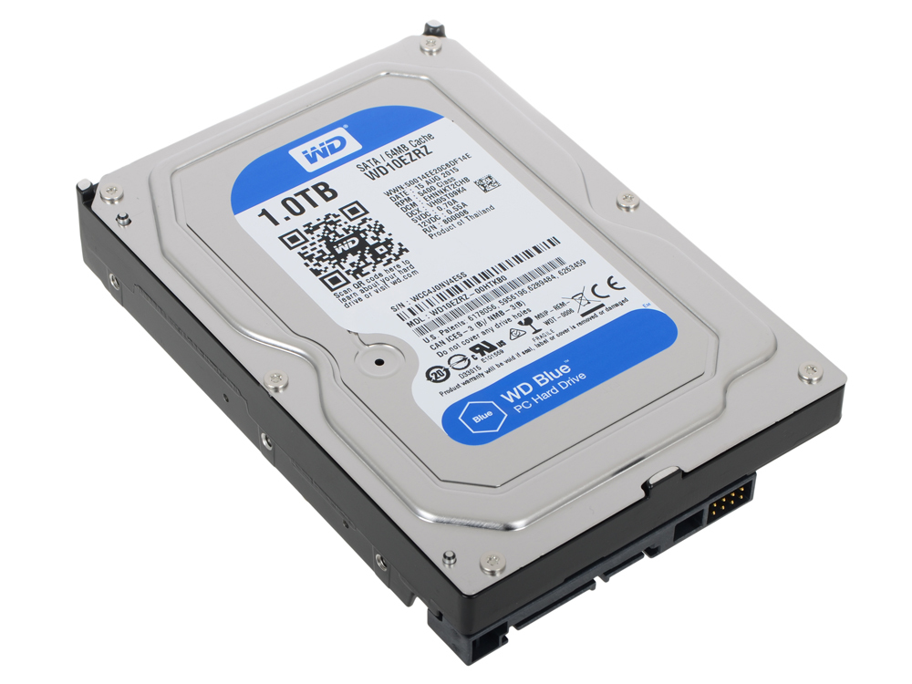 Жесткий диск WD Blue WD10EZRZ, 1Тб, HDD, SATA III, 3.5