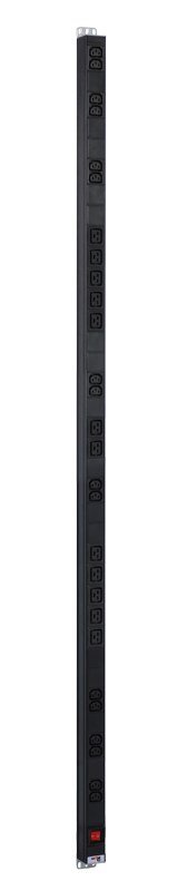 Вертикальный блок розеток Rem-16 с выкл., 16 IEC 60320 C13, 12 C19, вход C20 16A, алюм., 42-48U (ЦМО)