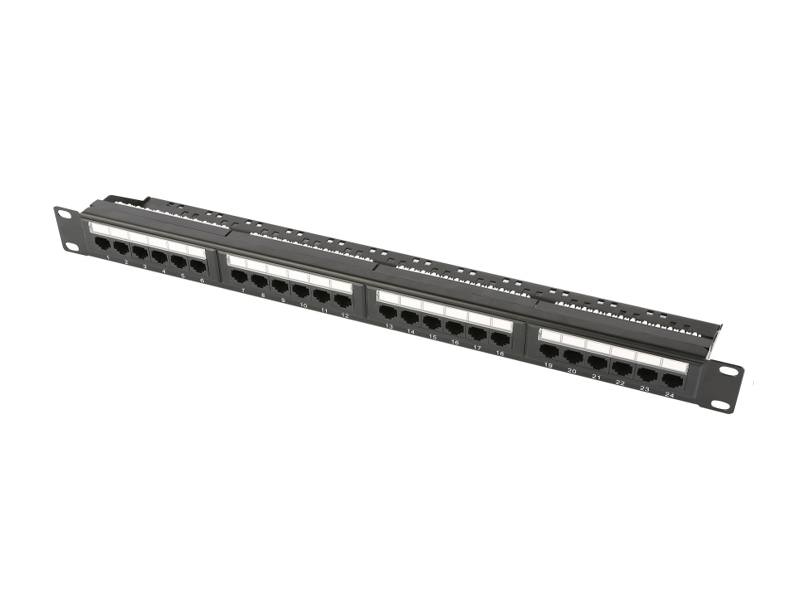 Патч-панель  Ripo 19", 1U, 24 порта, Cat.6 (Класс D), 250МГц, RJ45/8P8C, 110/KRONE, T568A/B
