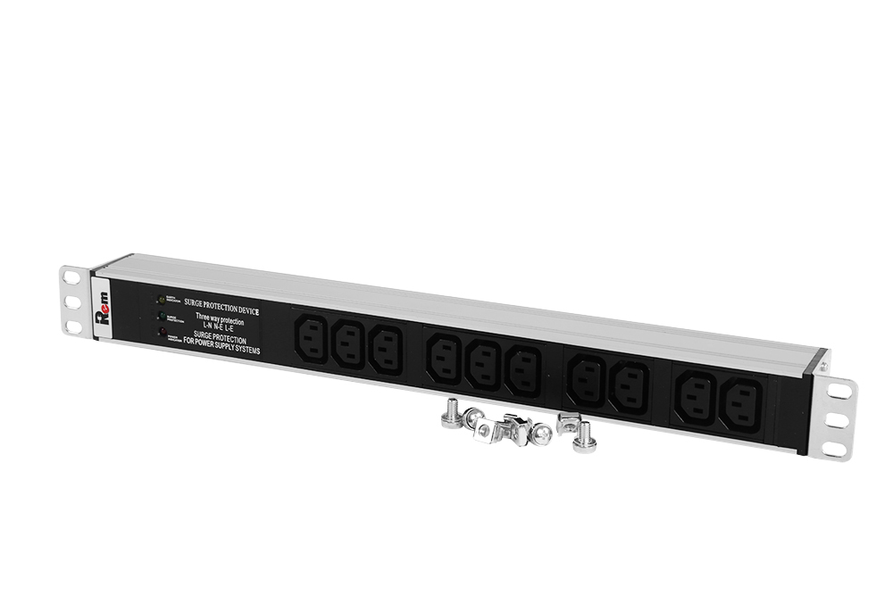 Блок розеток Rem-10 без шнура с фил. и инд., 10 IEC 60320 C13, вход IEC 60320 C14, 10A, алюм., 19&amp;quot; (ЦМО)